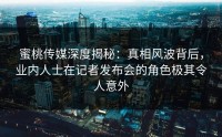 蜜桃传媒深度揭秘：真相风波背后，业内人士在记者发布会的角色极其令人意外
