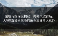 蜜桃传媒深度揭秘：内幕风波背后，大V在直播间现场的角色疯狂令人意外