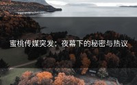 蜜桃传媒突发：夜幕下的秘密与热议