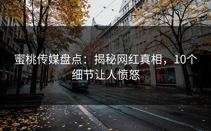 蜜桃传媒盘点：揭秘网红真相，10个细节让人愤怒